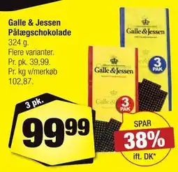 Calle Galle & Jessen Pålægschokolade tilbud