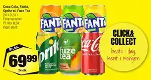 Calle Coca Cola, Fanta, Sprite el. Fuze Tea tilbud