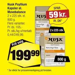 Calle Husk Psyllium Kapsler el. Mavebalance tilbud