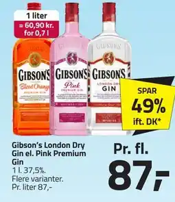 Fleggaard Gibson’s London Dry Gin el. Pink Premium Gin tilbud