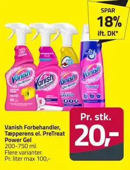 Fleggaard Vanish Forbehandler, Tæpperens el. PreTreat Power Gel tilbud