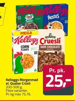 Fleggaard Kelloggs Morgenmad el. Quaker Crüsli tilbud