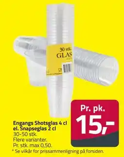 Fleggaard Engangs Shotsglas 4 cl el. Snapseglas 2 cl tilbud