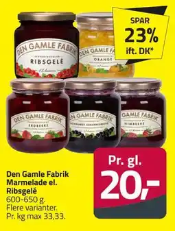 Fleggaard Den Gamle Fabrik Marmelade el. Ribsgelé tilbud