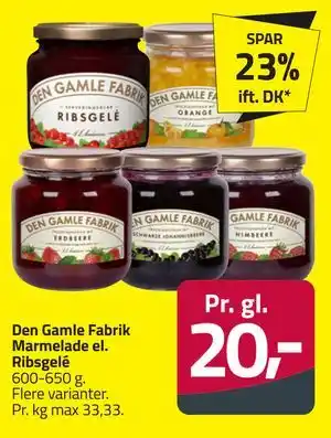 Fleggaard Den Gamle Fabrik Marmelade el. Ribsgelé tilbud