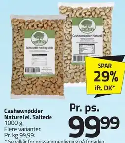 Fleggaard Cashewnødder Naturel el. Saltede tilbud