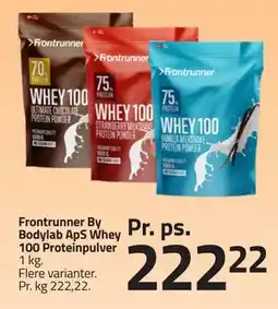 Fleggaard Frontrunner By Bodylab ApS Whey 100 Proteinpulver tilbud