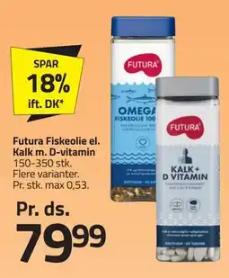 Fleggaard Futura Fiskeolie el. Kalk m. D-vitamin tilbud