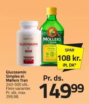 Fleggaard Glucosamin Simplex el. Møllers Tran tilbud