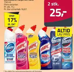 Fleggaard Domestos el. Harpic WC-Rens tilbud