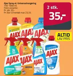 Fleggaard Ajax Spray el. Universalrengøring tilbud