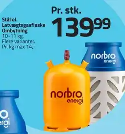 Fleggaard Stål el. Letvægtsgasflaske Ombytning tilbud