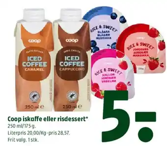 Coop iskaffe eller risdessert