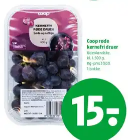 Coop 365 Coop røde kernefri druer tilbud