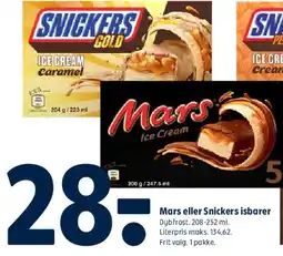Coop 365 Mars eller Snickers isbarer tilbud