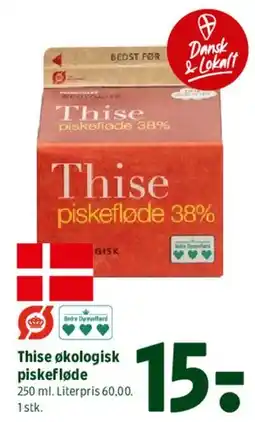 Coop 365 Thise økologisk piskefløde 38% tilbud