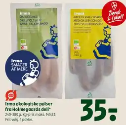 Coop 365 Irma økologiske pølser fra Holmgaards deli tilbud