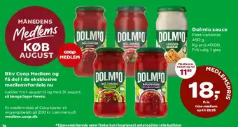 Coop 365 Dolmio sauce tilbud