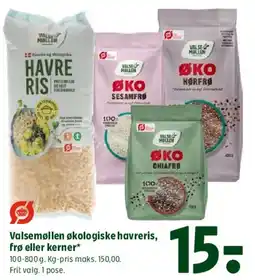 Coop 365 Valsemøllen økologiske havreris, frø eller kerner tilbud