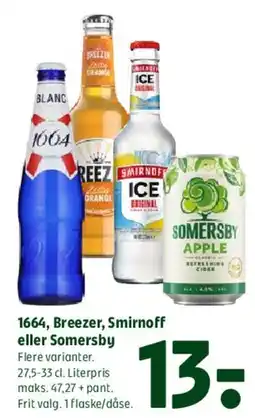Coop 365 1664, Breezer, Smirnoff eller Somersby tilbud
