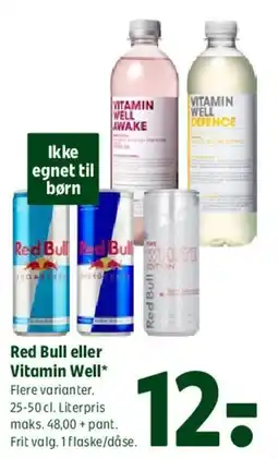 Coop 365 Red Bull eller Vitamin Well tilbud