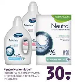 Coop 365 Neutral vaskemiddel tilbud