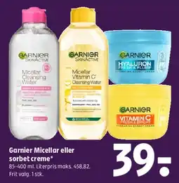 Coop 365 Garnier Micellar eller sorbet creme tilbud