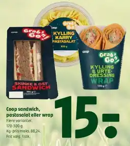 Coop 365 Coop sandwich, pastasalat eller wrap tilbud