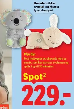 Lidl Plysdyr (med beroligende lyde og musik) tilbud
