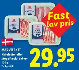 Lidl Koteletter eller stegeflæsk i skiver tilbud