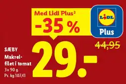 Lidl SÆBY Makrel-filet i tomat tilbud