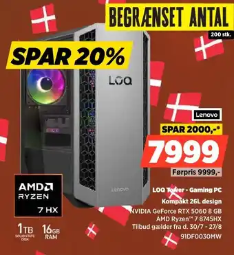 Power Lenovo LOQ Tower - Gaming PC Kompakt 26L design tilbud
