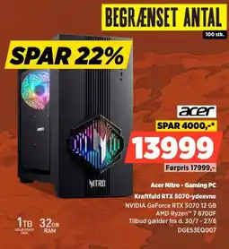 Power Acer Nitro-Gaming PC Kraftfuld RTX 5070-ydeevne tilbud