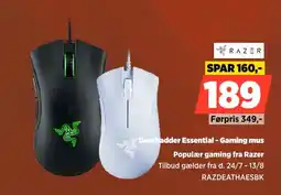 Power Razer Deathadder Essential - Gaming mus Populær gaming fra Razer tilbud