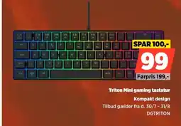 Power Triton Mini gaming tastatur Kompakt design tilbud