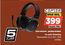Power Cepter Tetra wireless - gaming headset Tri-mode-tilslutning tilbud