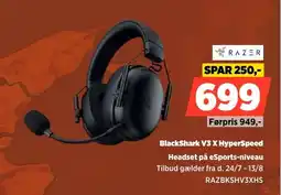Power Razer BlackShark V3 X HyperSpeed Headset på eSports-niveau tilbud