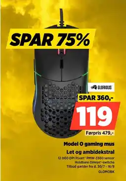 Power Glorious Model O gaming mus Let og ambidekstral tilbud