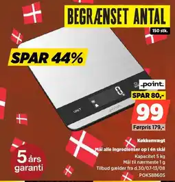 Power Point ✗Køkkenvægt Mål alle ingredienser op i én skål tilbud