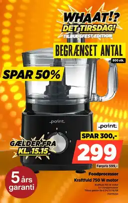 Power Point Foodprocessor Kraftfuld 750 W motor tilbud