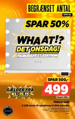 Power Nooa Makeup-spejl 2 USB-porte til opladning af dine enheder tilbud