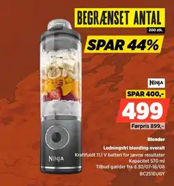 Power Ninja Blender Ledningsfri blending overalt tilbud