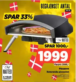Power Chef Matteo Pizzaovn Roterende pizzasten tilbud