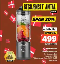 Power Nutribullet Sportsblender Aftagelig motorbase tilbud