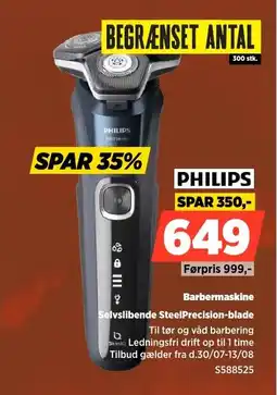 Power Philips Barbermaskine Selvslibende SteelPrecision-blade tilbud