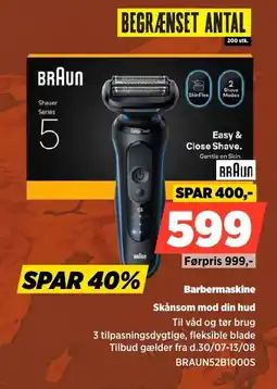 Power Braun Barbermaskine Skånsom mod din hud tilbud