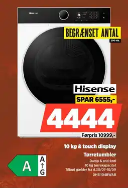 Power HIsense 10 kg & touch display Tørretumbler tilbud