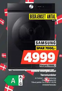 Power Samsung Bedste energiklasse! Tørretumbler tilbud