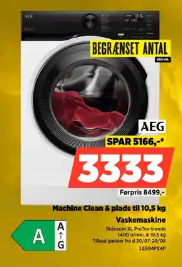 Power Aeg Machine Clean & plads til 10,5 kg Vaskemaskine tilbud