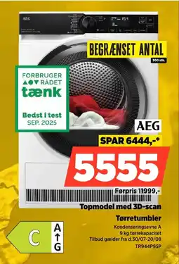 Power Aeg Topmodel med 3D-scan Tørretumbler tilbud